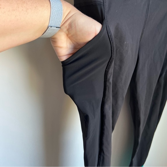 lululemon Black & Teal Leggings - Size 4 - Picture 5 of 9